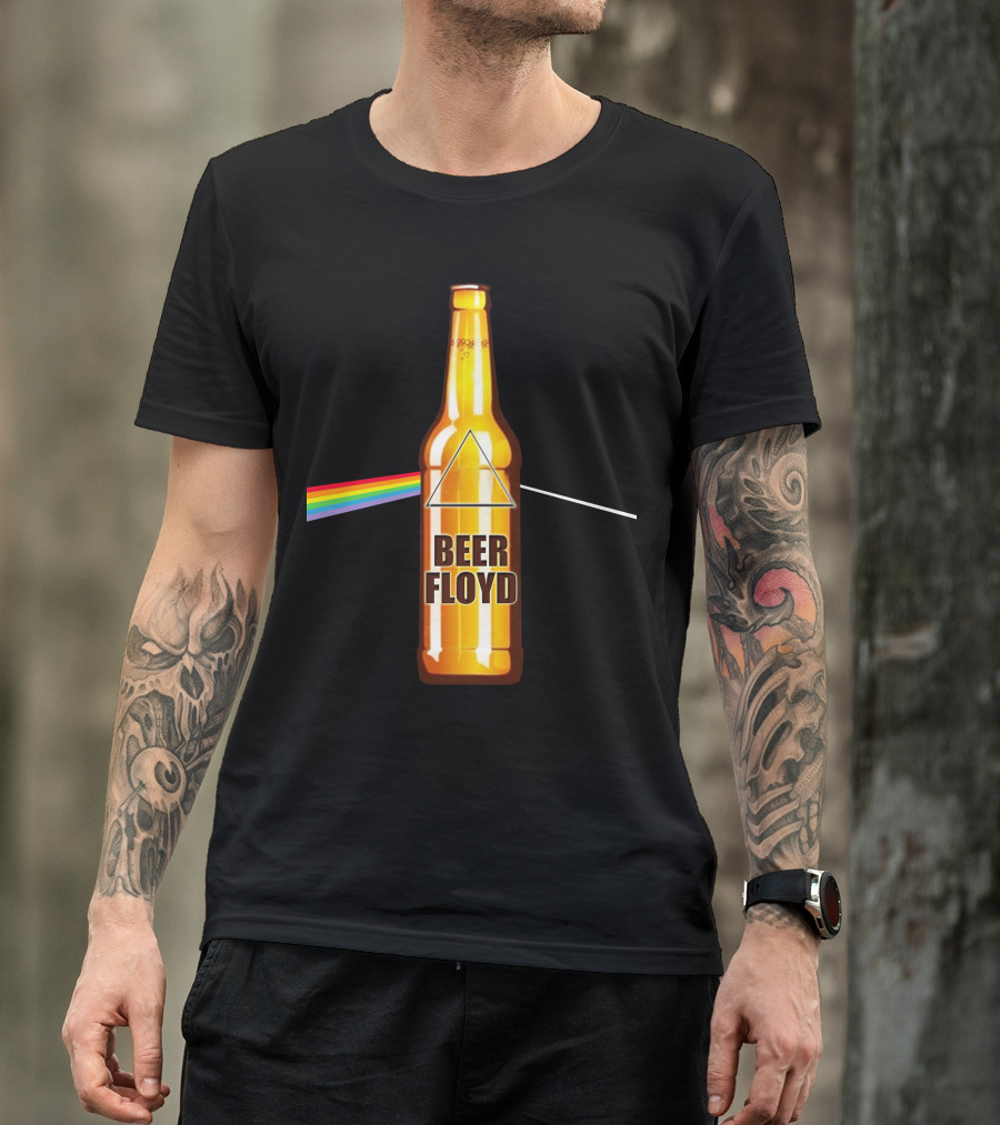 Beer Floyd Prism Bottle Rainbow Dark Side T-Shirt
