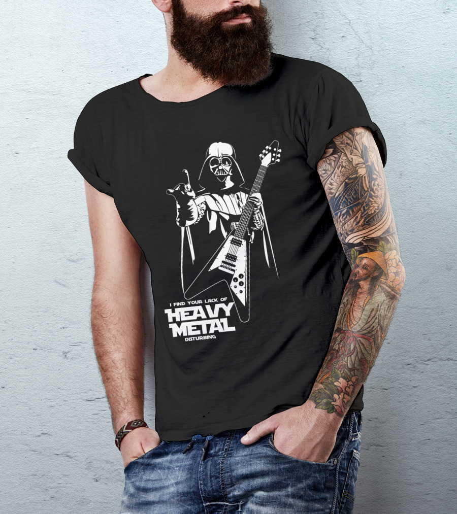 I Find Your Lack Of Heavy Metal Disturbing Star Wars Darth Vader Playing Guitar T-Shirt