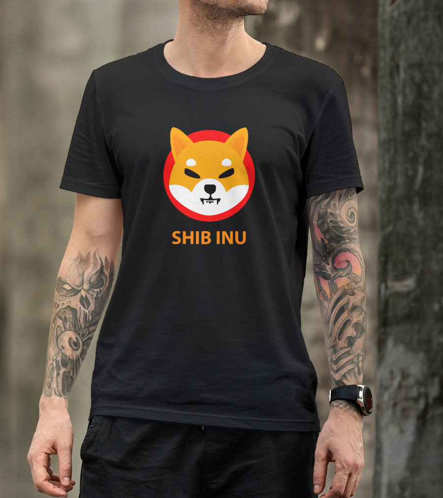 SHIB INU Coin Crypto Logo Red Circle T-Shirt