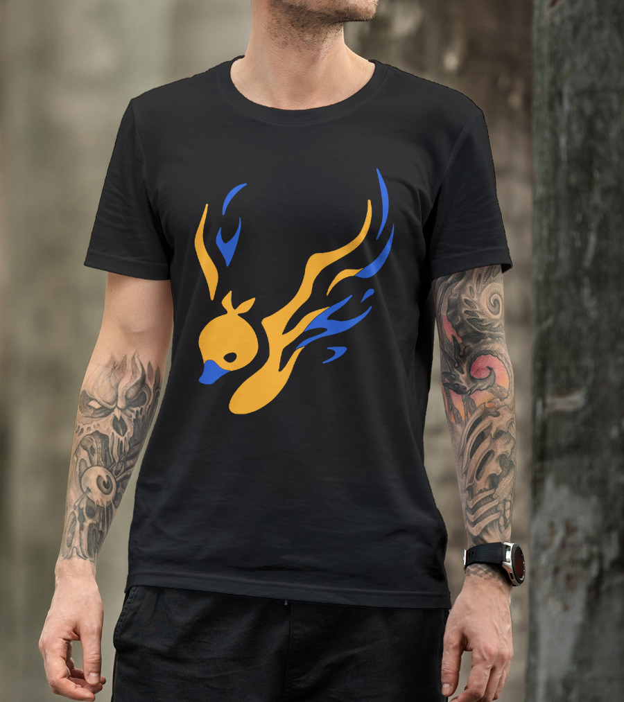 Uhiuhihn Phoenix Inspired Iconic Blue And Orange T-Shirt