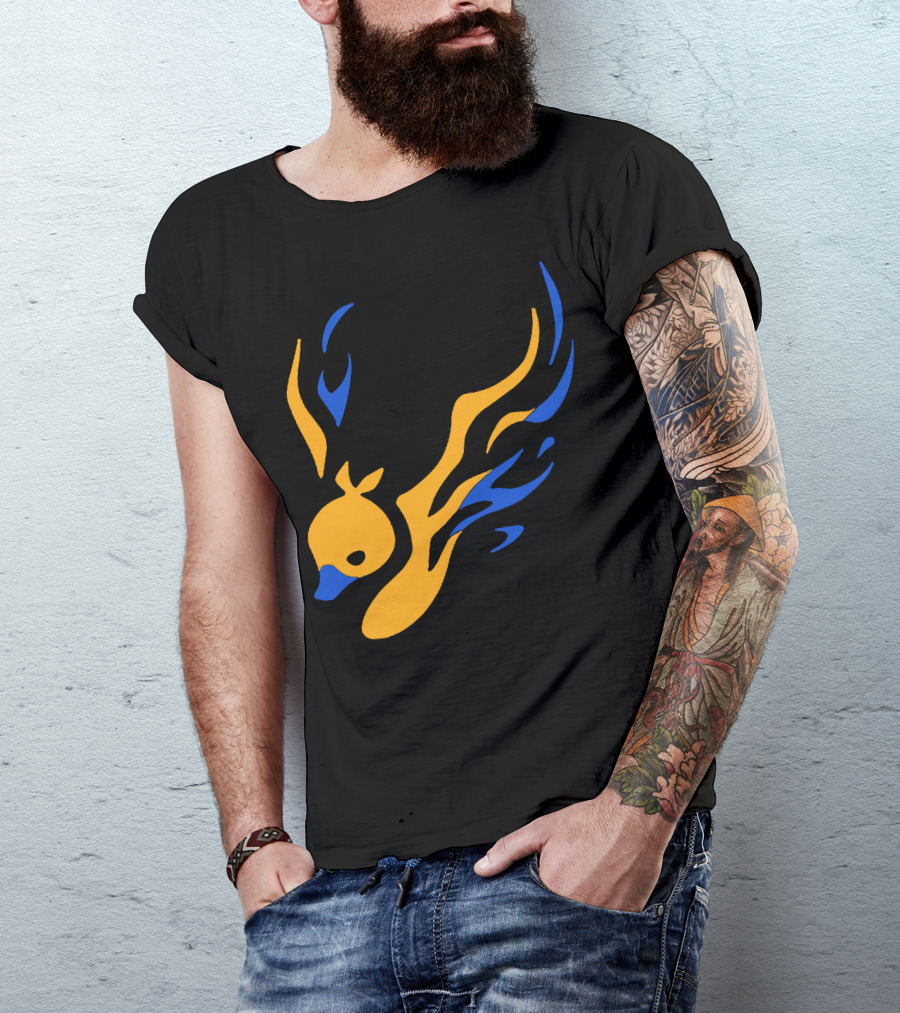Uhiuhihn Phoenix Inspired Iconic Blue And Orange T-Shirt