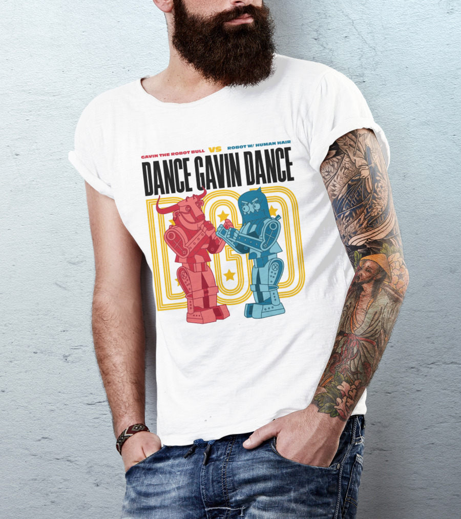 Gavin The Robot Bull Vs Robot With Human Hair Dance Gavin Dance T-Shirt