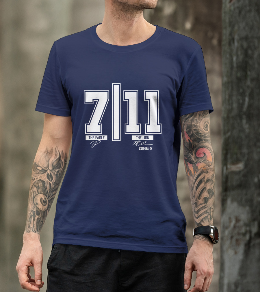 7 11 The Eagle The Lion Trevon Diggs Micah Parsons NFLPA T-Shirt