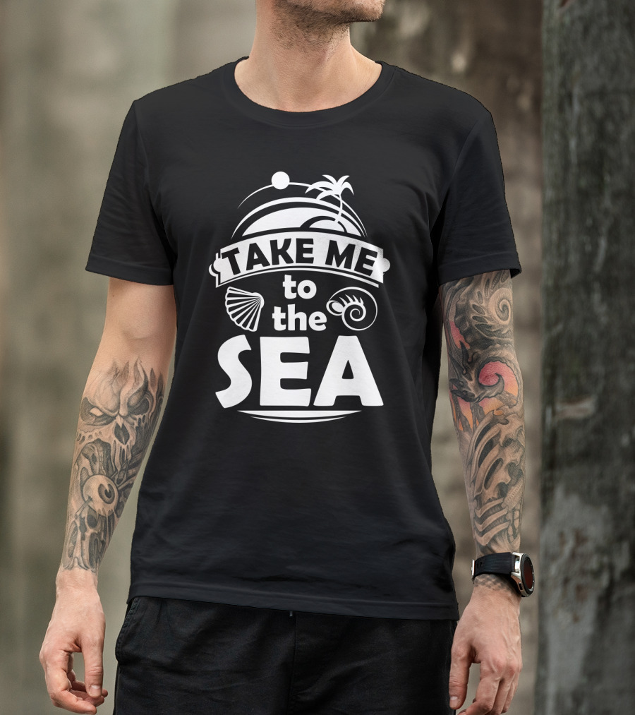 Take Me To The Sea Palm Trees And Seashells T-Shirt