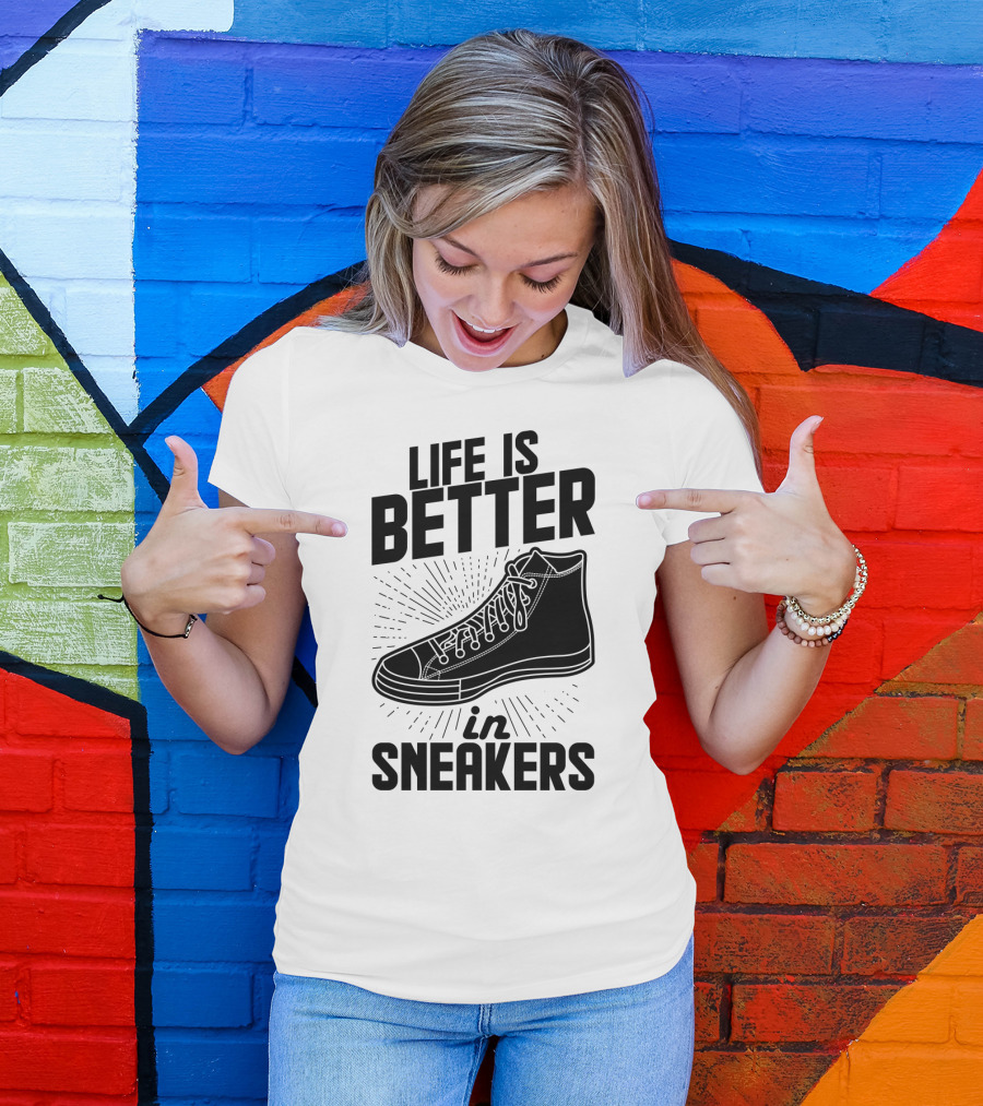 Life Is Better In Sneakers Retro High-Top T-Shirt