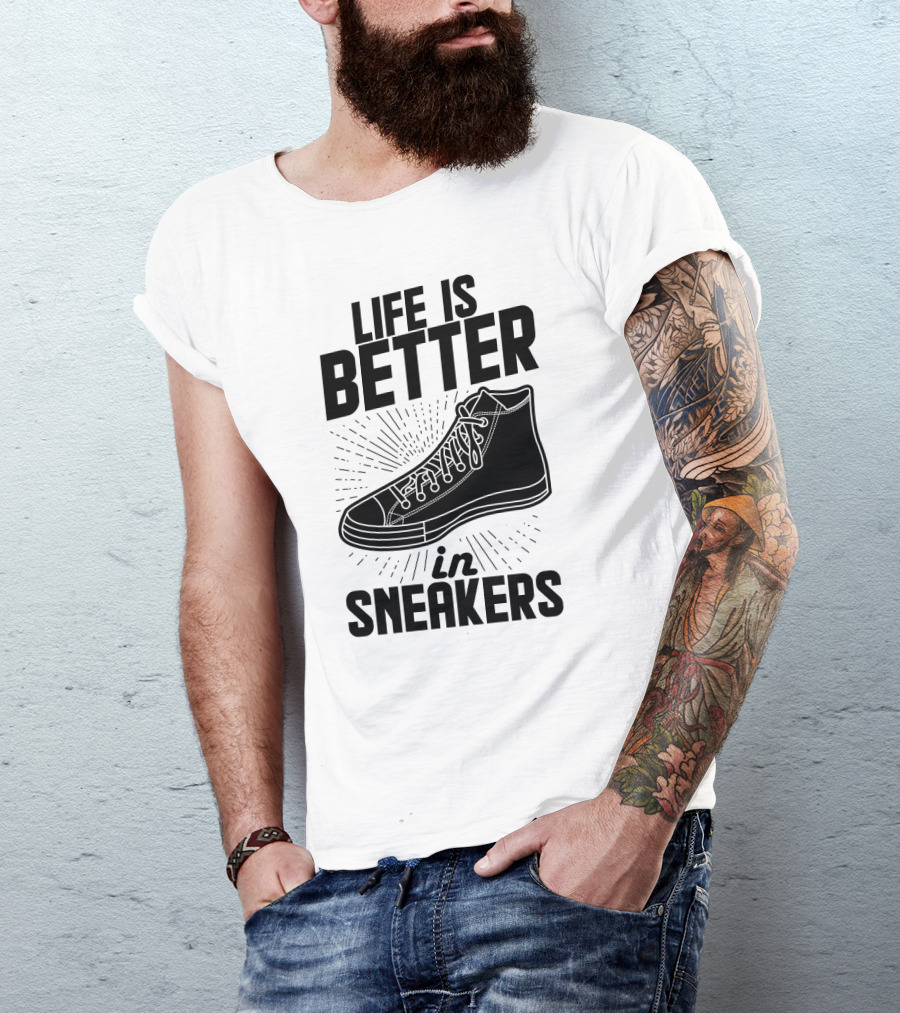 Life Is Better In Sneakers Retro High-Top T-Shirt