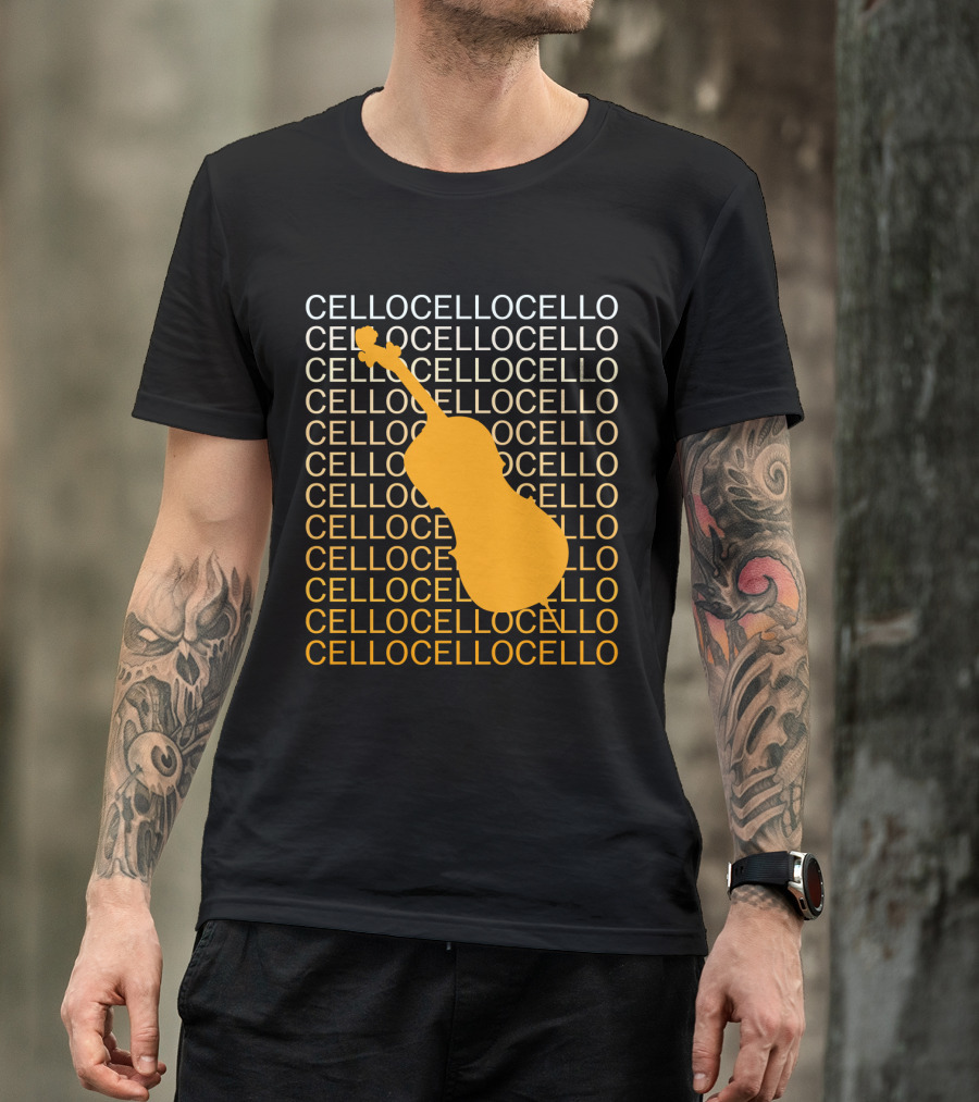 Cello Repeated Bold Pattern With Orange T-Shirt