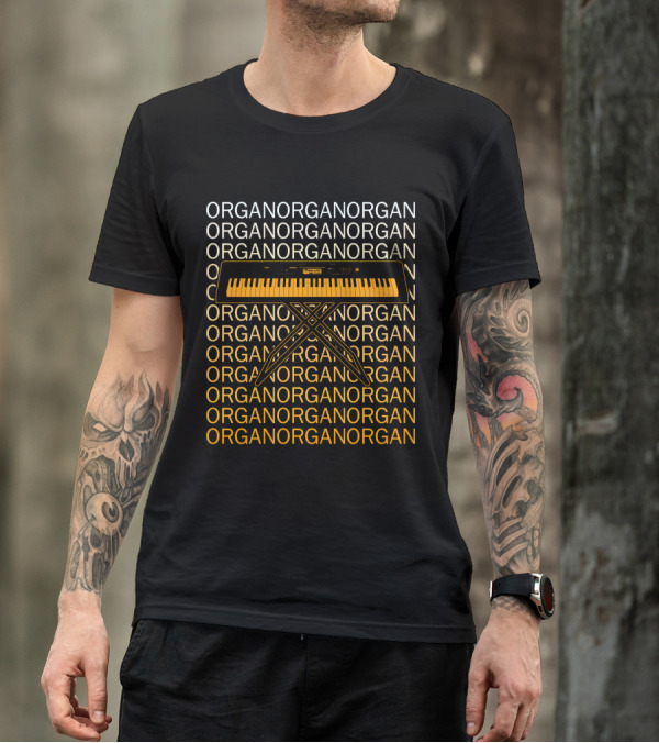ORGAN ORGAN ORGAN Repeated Keyboard With Stand T-Shirt