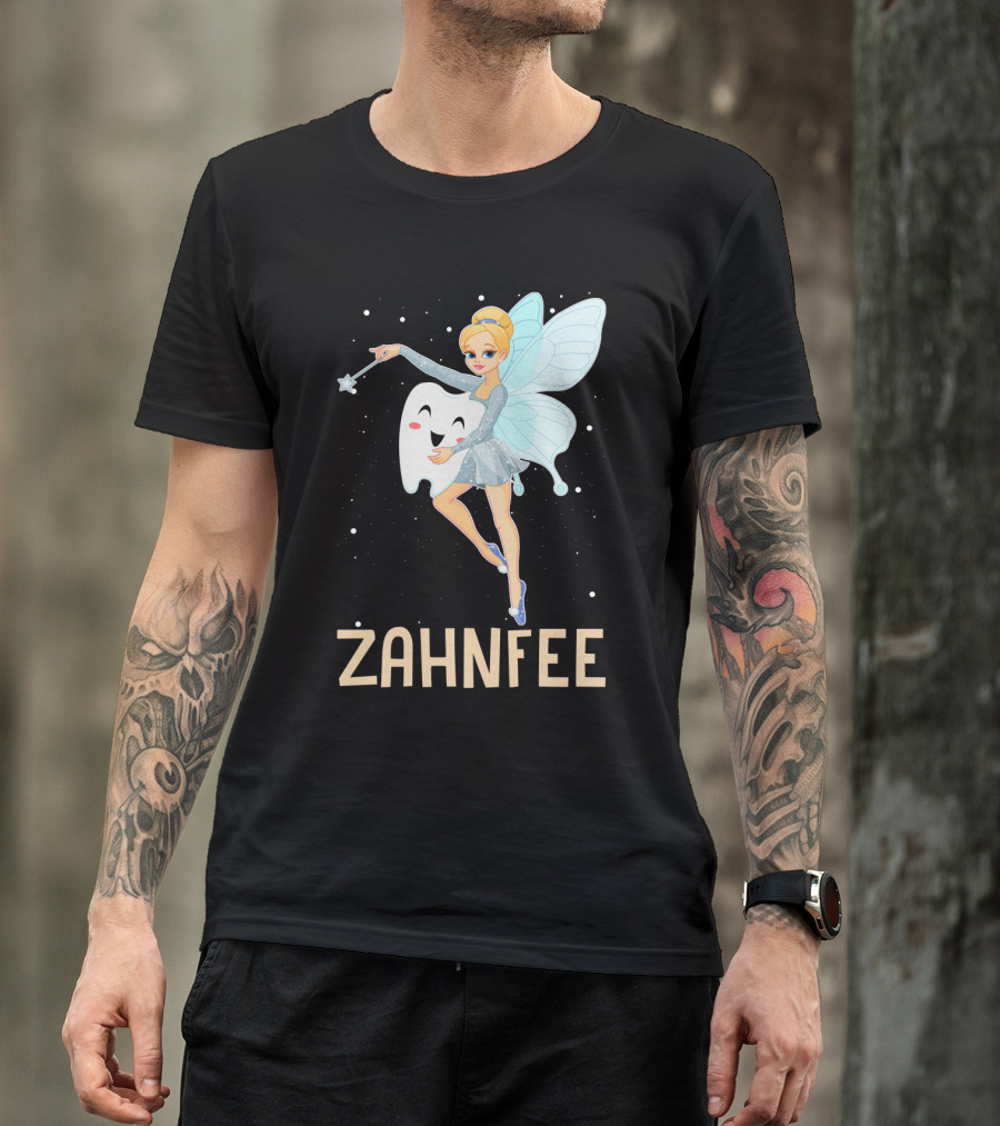 Zahnfee Fairy With Happy Tooth And Wand T-Shirt