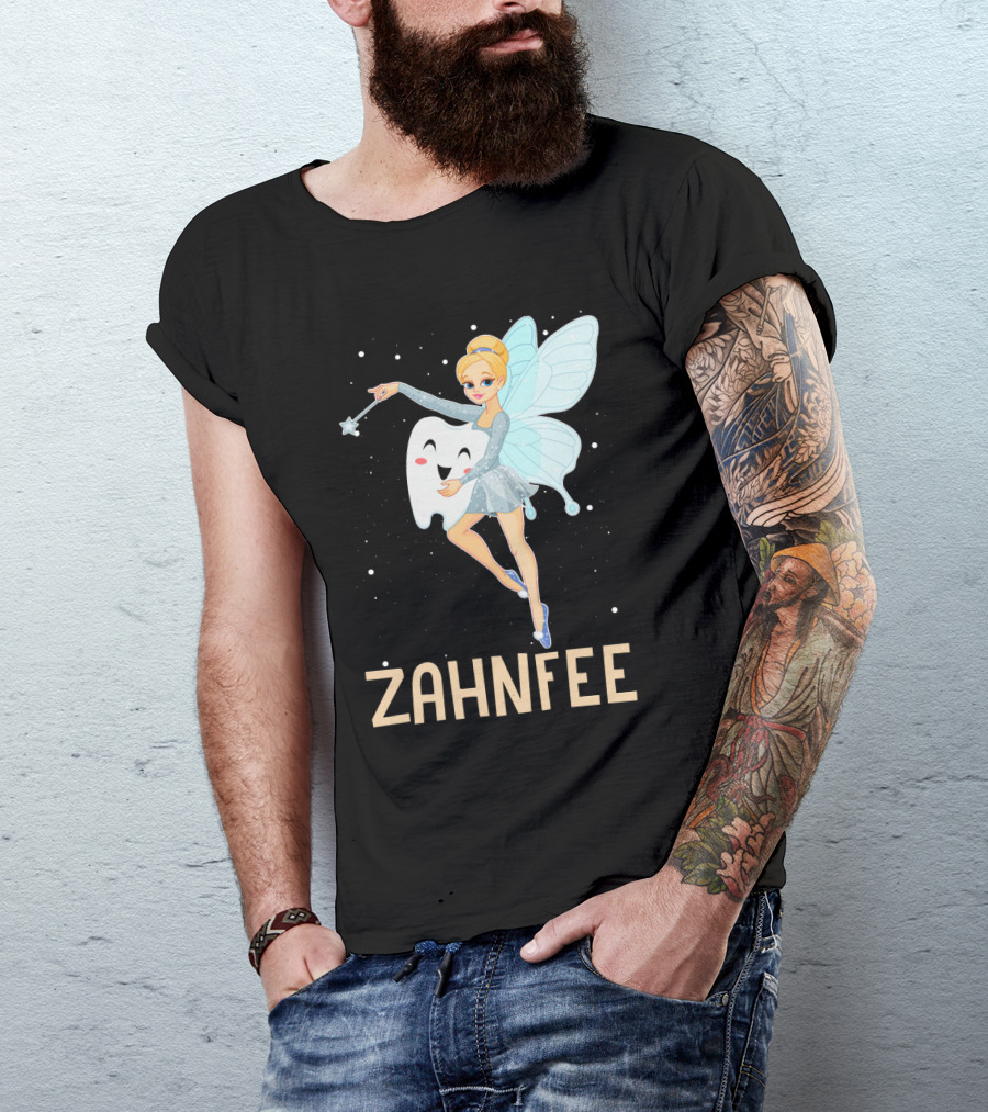 Zahnfee Fairy With Happy Tooth And Wand T-Shirt