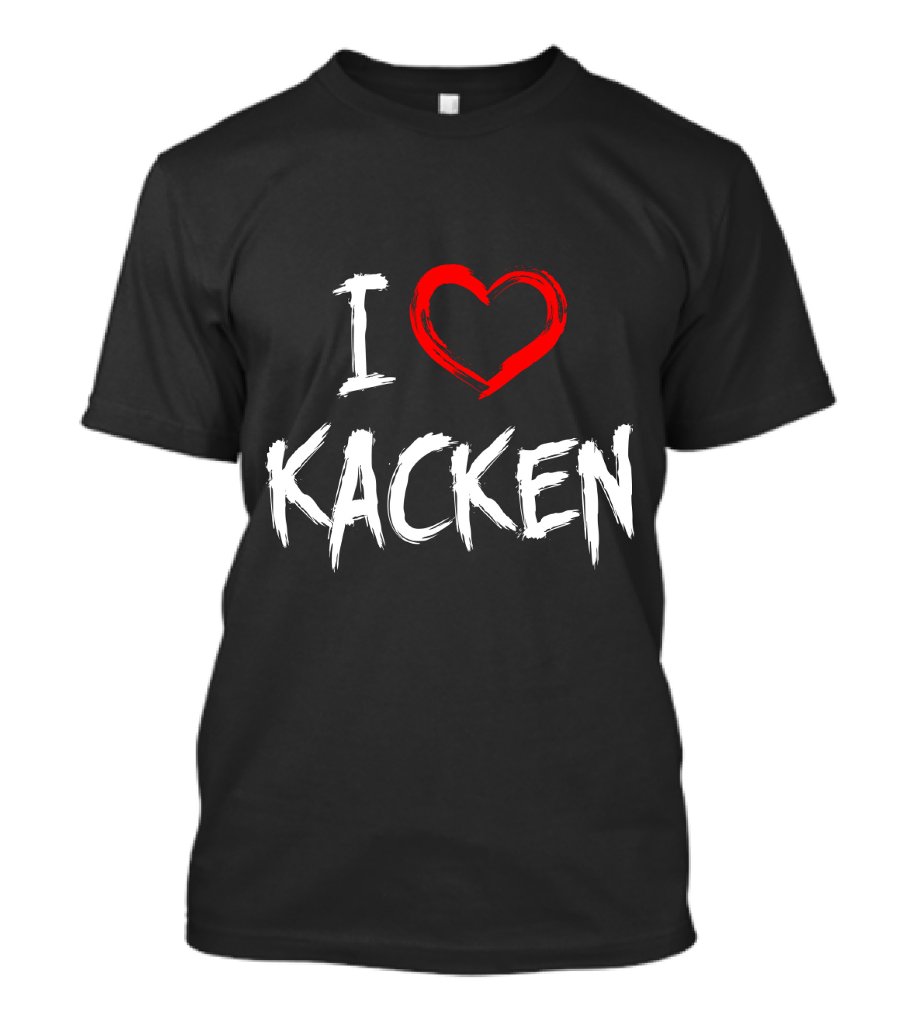 I Heart Kacken Bold White Text With Red Brush Heart T-Shirt