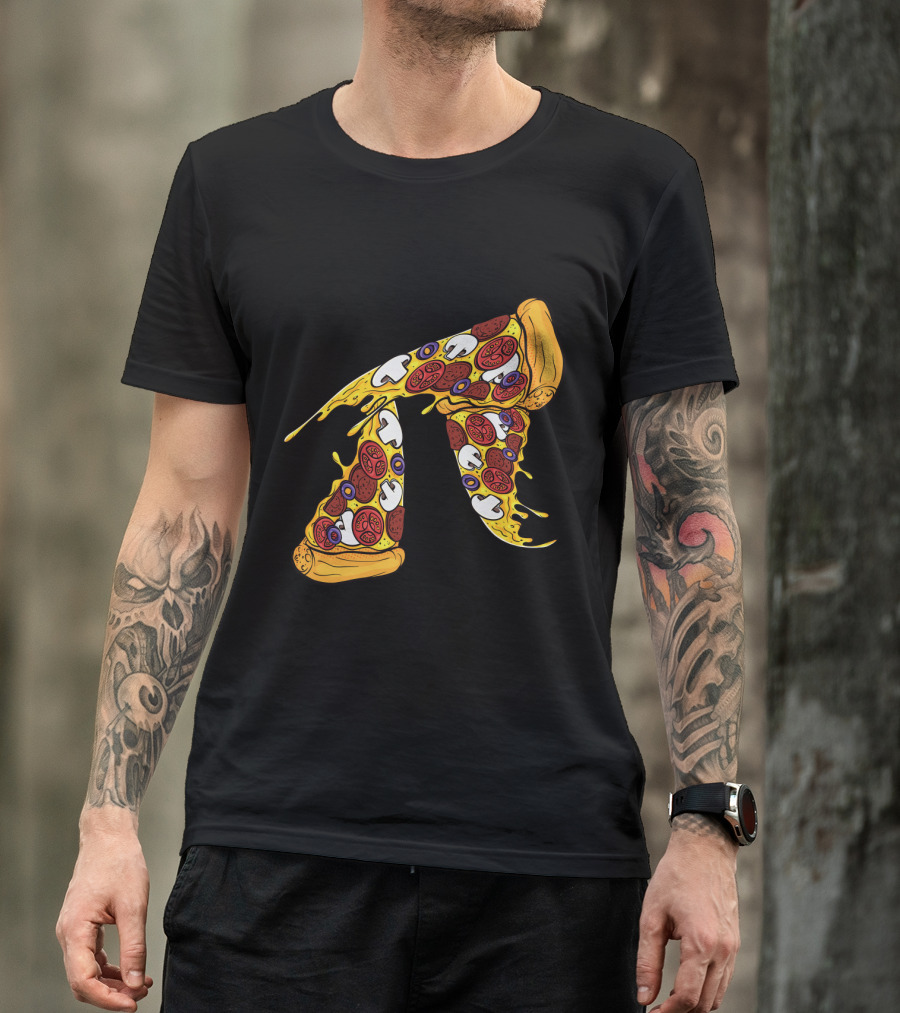 Pi Day Pizza Pi Funny Math Food 3.14 Melted Cheese Slice T-Shirt