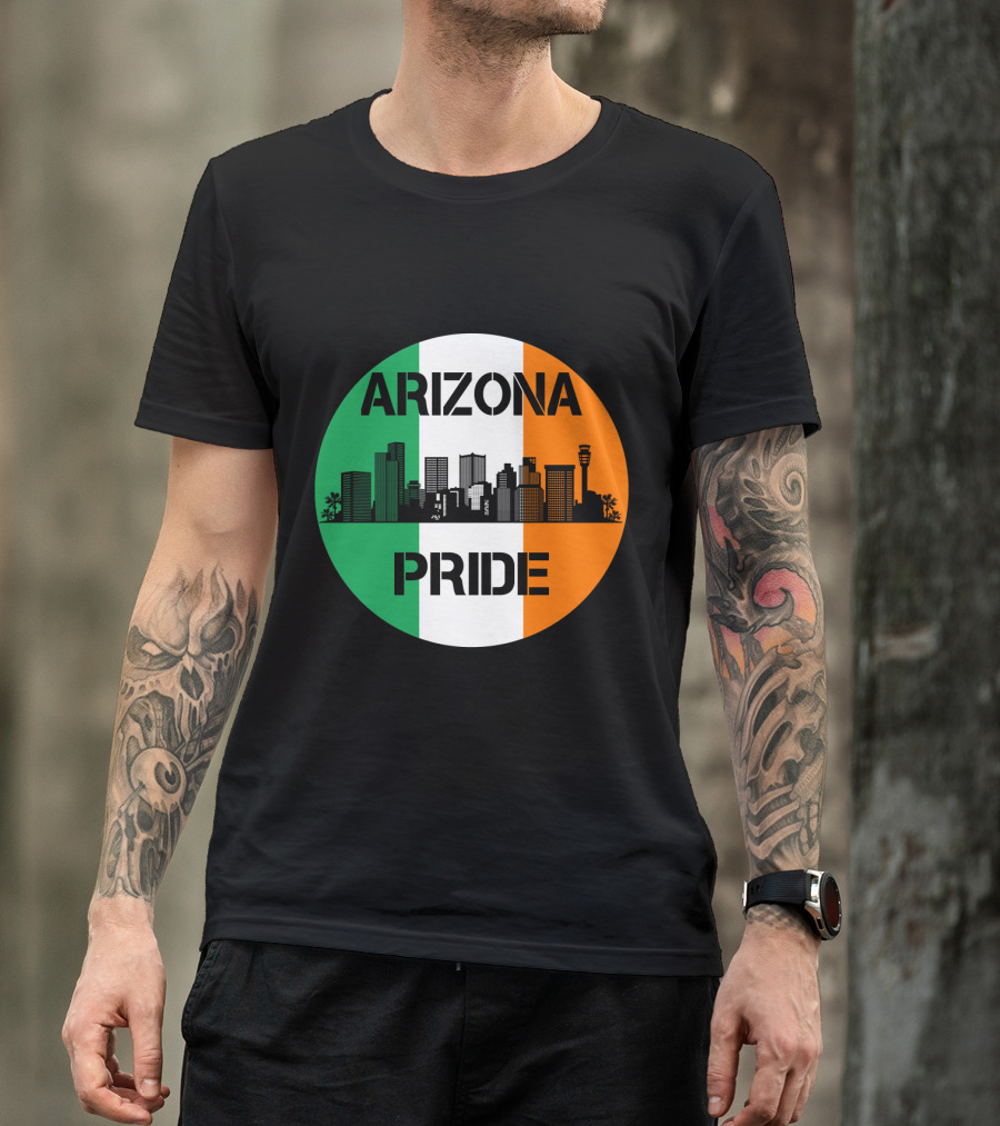 Arizona Pride Skyline With Irish Flag Colors T-Shirt