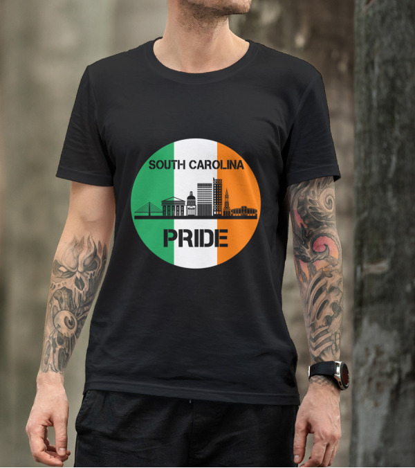 South Carolina Pride Skyline With Irish Flag Elements T-Shirt