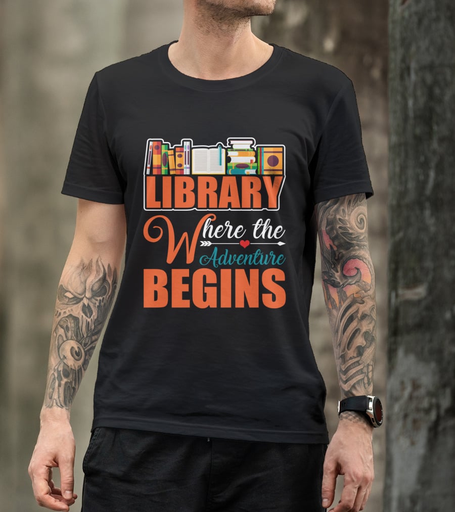 Library Where The Adventure Begins Librarian T-Shirt