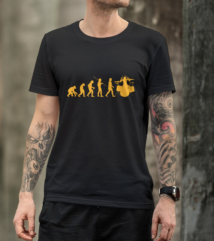 Evolution Of Drumming Silhouette Progression T-Shirt