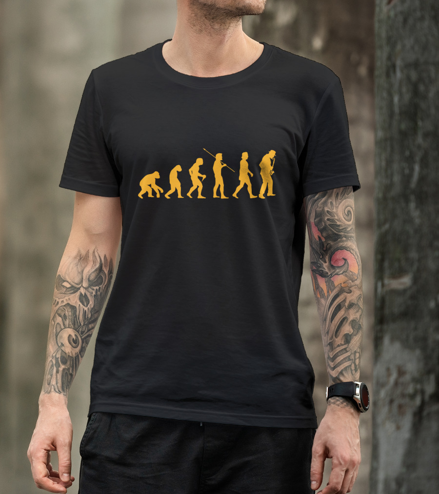 Evolution Of Humans Playing Bass Clarinet T-Shirt