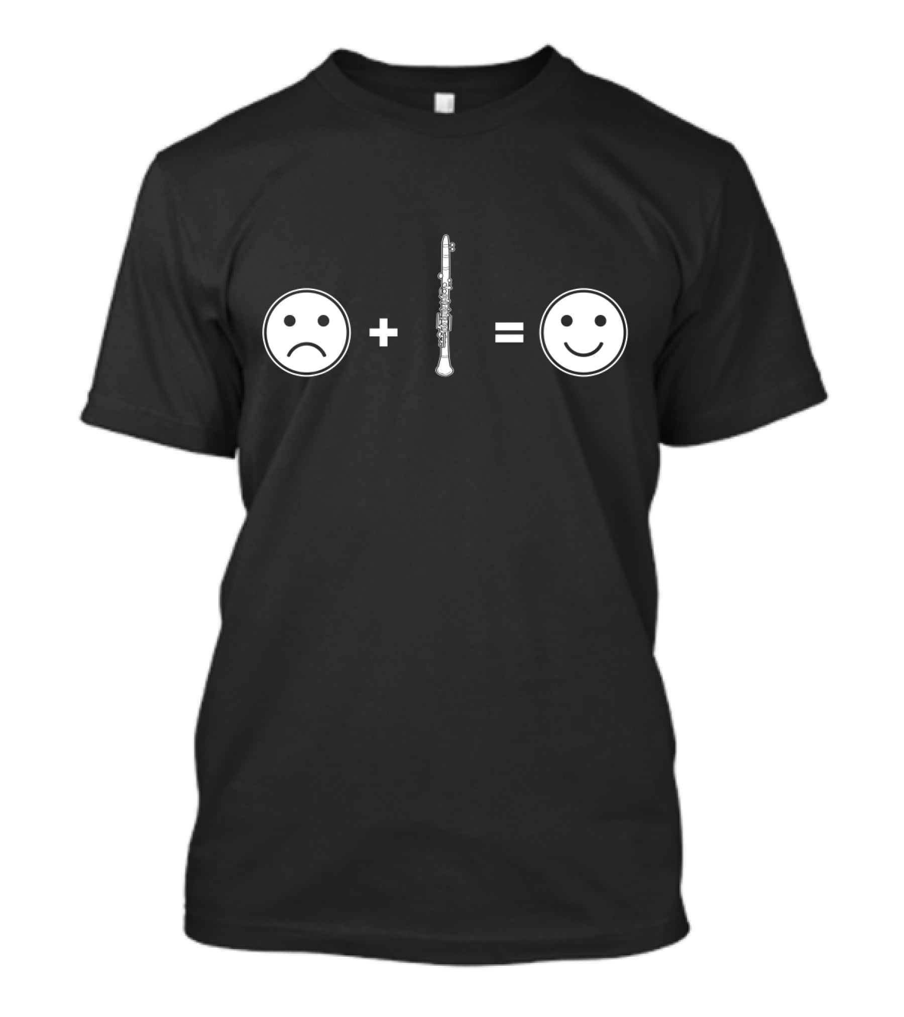 Clarinet Plus Happiness Equals Smiling Face Clarinet Player T-Shirt