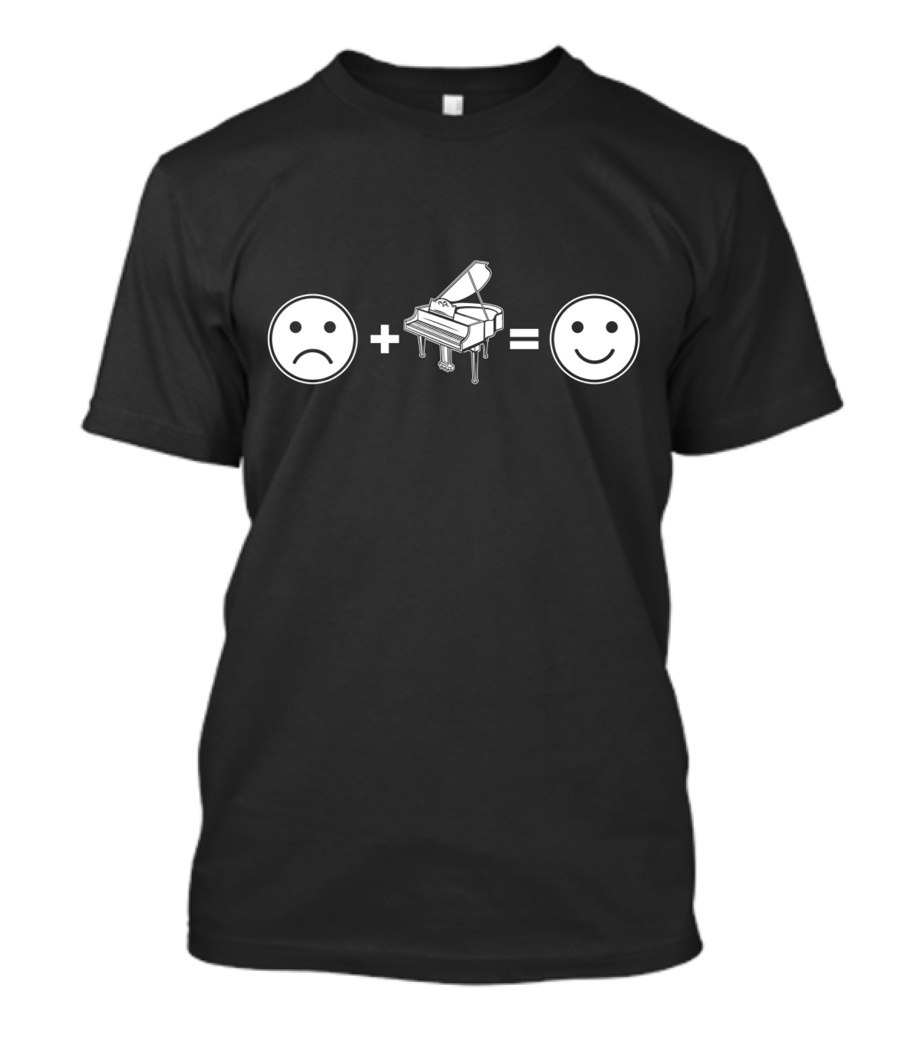 Sad Face Plus Piano Equals Happy Face T-Shirt