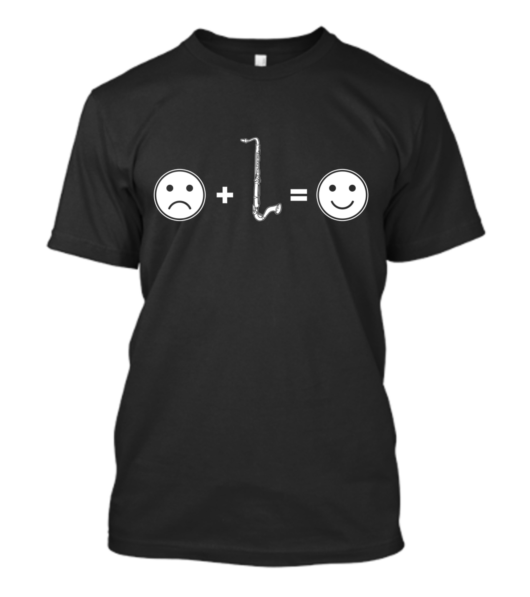 Bass Clarinet Sad Face Plus Bass Clarinet Equals Happy Face T-Shirt