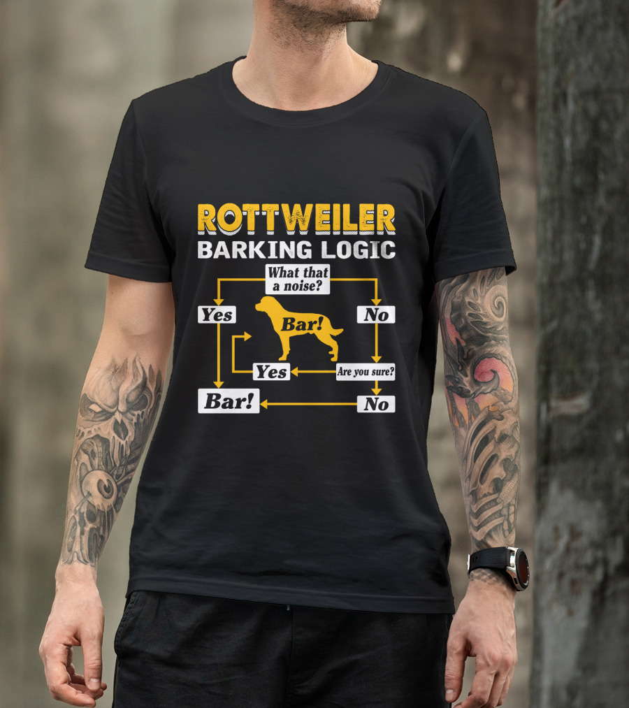 Rottweiler Barking Logic Flowchart Yes Bar What That A Noise Are You Sure T-Shirt