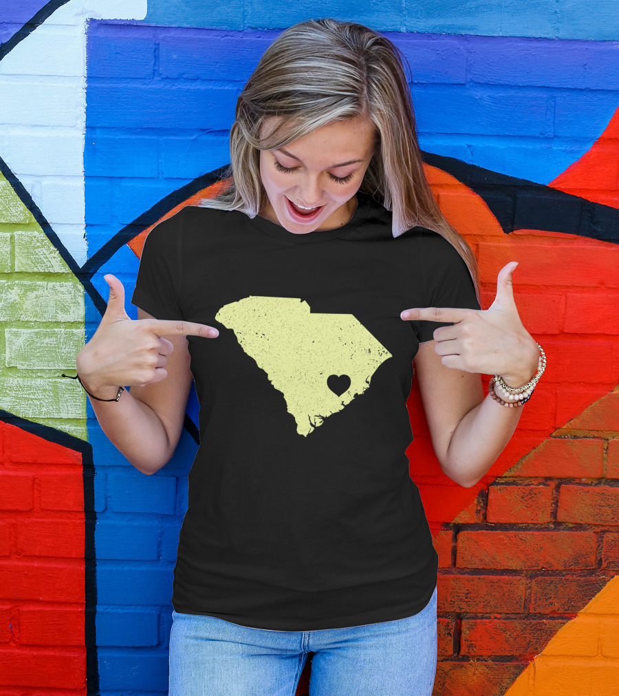South Carolina Map Heart Charleston Love T-Shirt