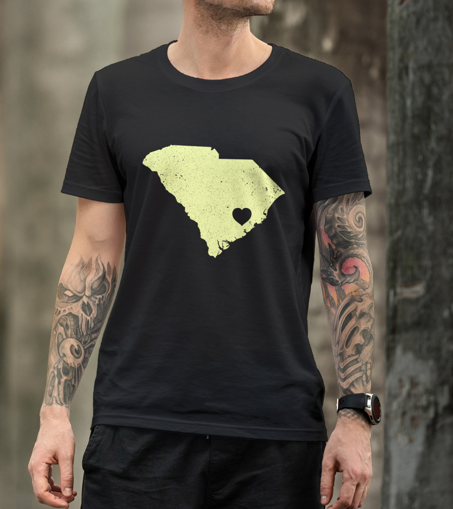 South Carolina Map Heart Charleston Love T-Shirt