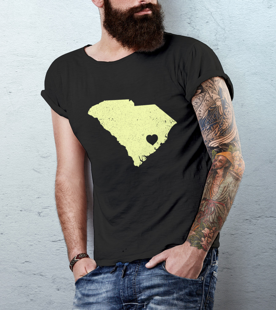 South Carolina Map Heart Charleston Love T-Shirt