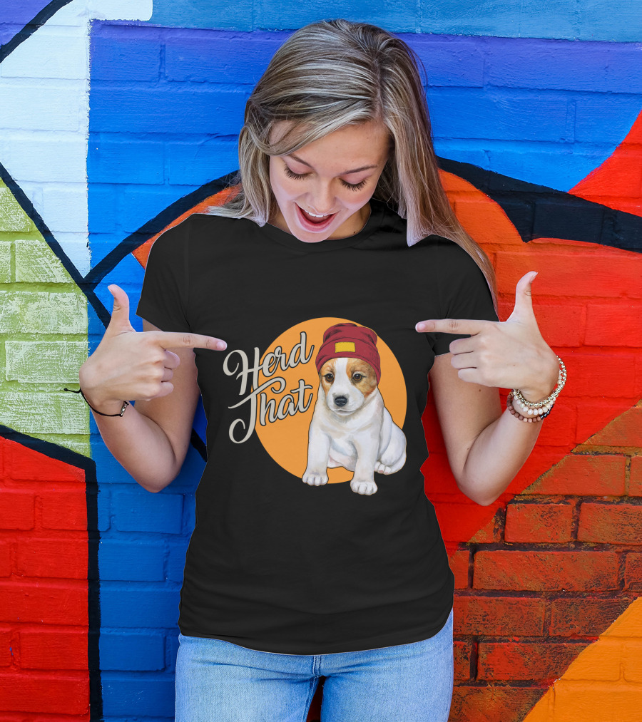Herd That Jack Russell Dog In Cute Beanie For Animal Lovers T-Shirt