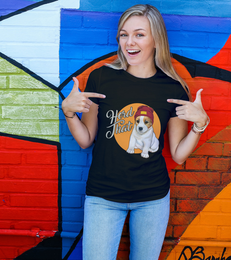 Herd That Jack Russell Dog In Cute Beanie For Animal Lovers T-Shirt