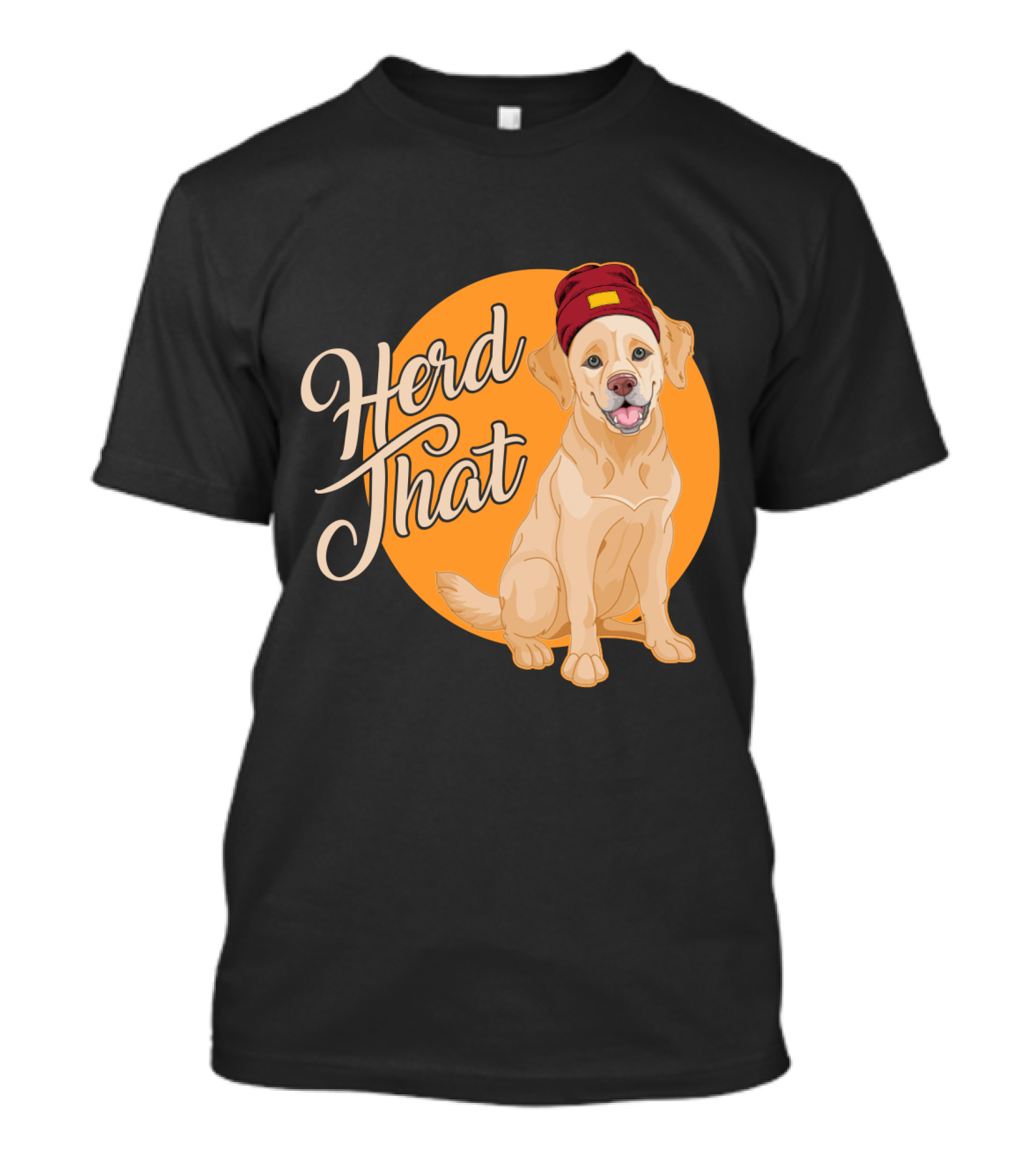 Herd That Funny Labrador Animal Lover Dog Wearing Beanie T-Shirt