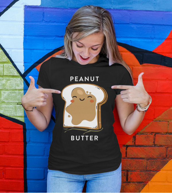 PEANUT BUTTER Toast Smiley Face T-Shirt
