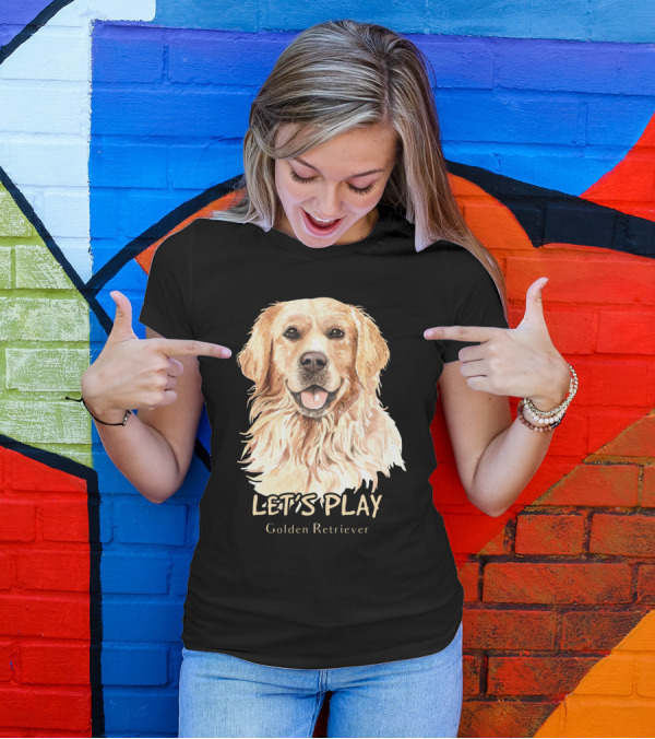 LET'S PLAY Golden Retriever Dog Watercolor T-Shirt