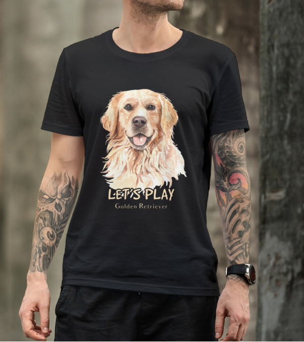LET'S PLAY Golden Retriever Dog Watercolor T-Shirt