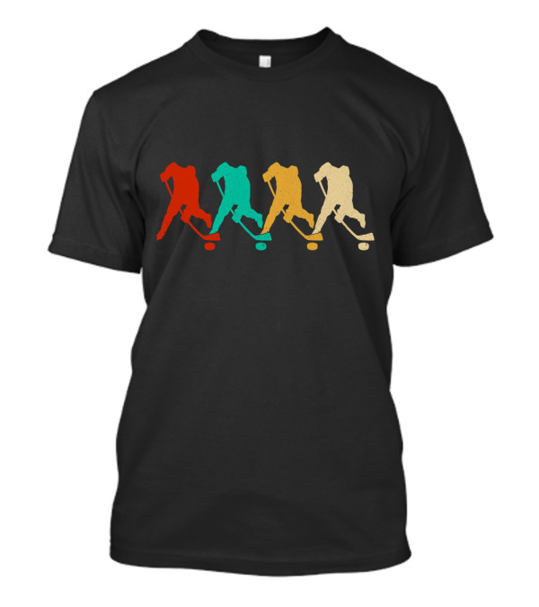 Vintage Hockey Silhouettes Retro Sports Colors T-Shirt