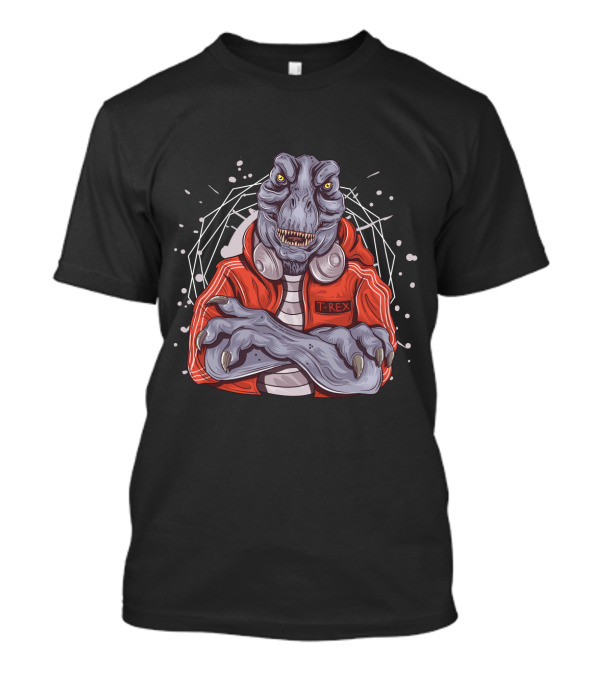 T-Rex DJ With Headphones Crossed Arms Music Jockey T-Shirt
