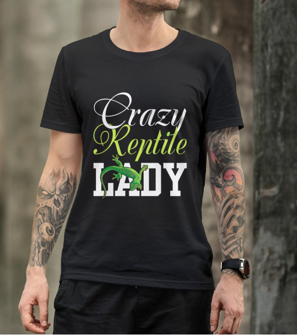 Crazy Reptile Lady Green Gecko T-Shirt