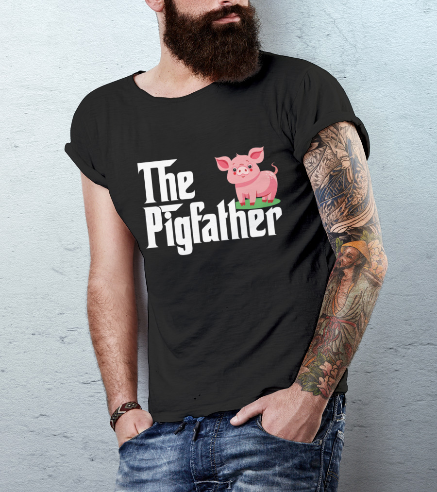 The Pigfather Mafia Movie Parody Pig T-Shirt