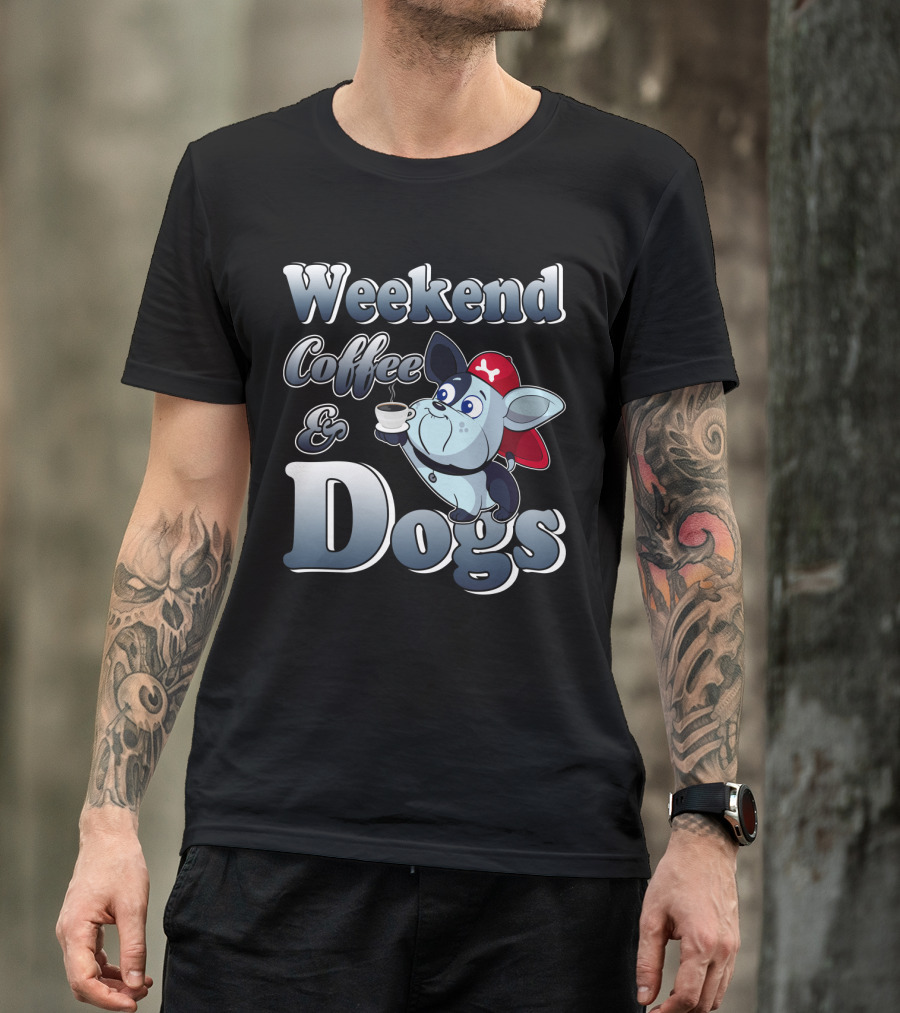 Weekend Coffee And Dogs Pirate Character T-Shirt