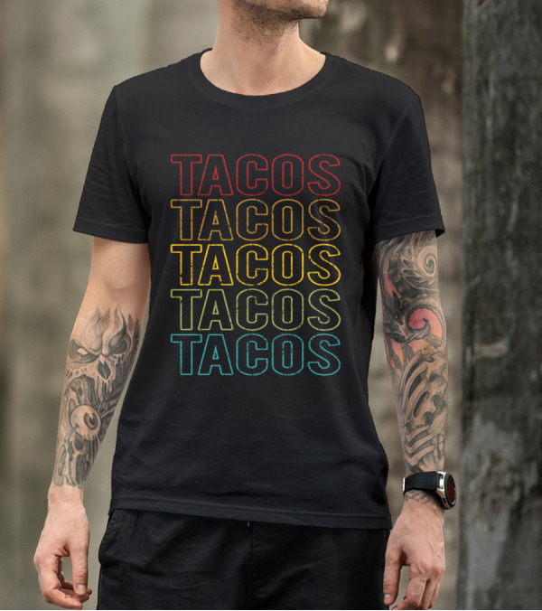 Retro Multicolor Tacos T-Shirt