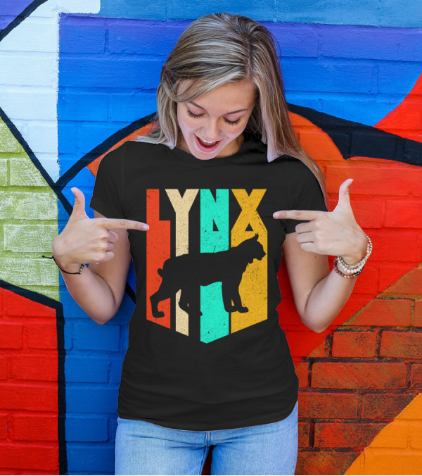 LYNX Retro Wildlife Silhouette Typography T-Shirt