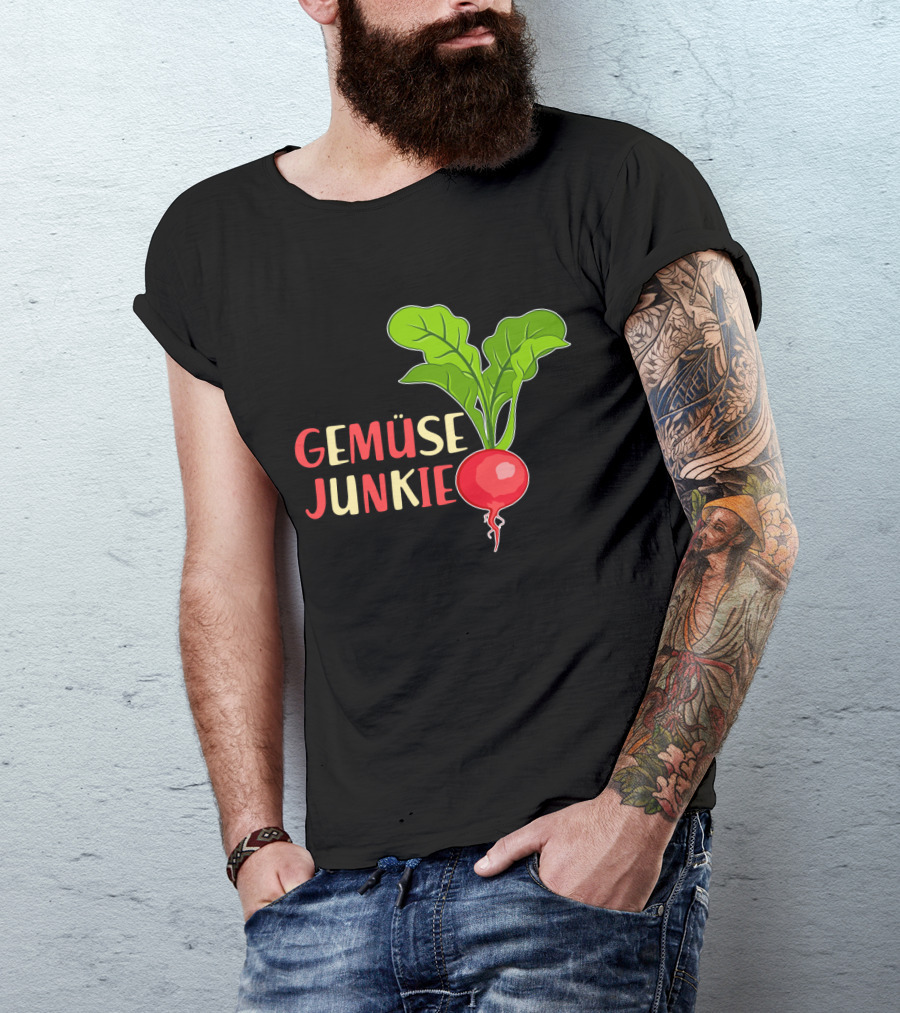 Gemüse Junkie Radish Enthusiast Vibrant Vegetable Lover T-Shirt
