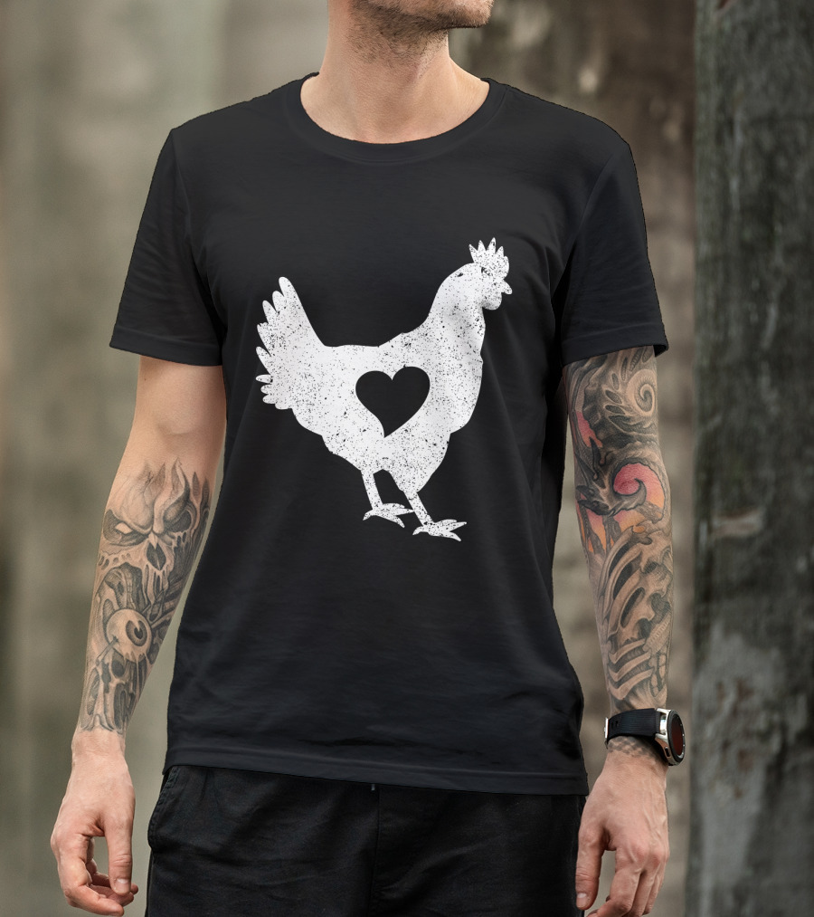 Love Chicken Heart Cutout T-Shirt