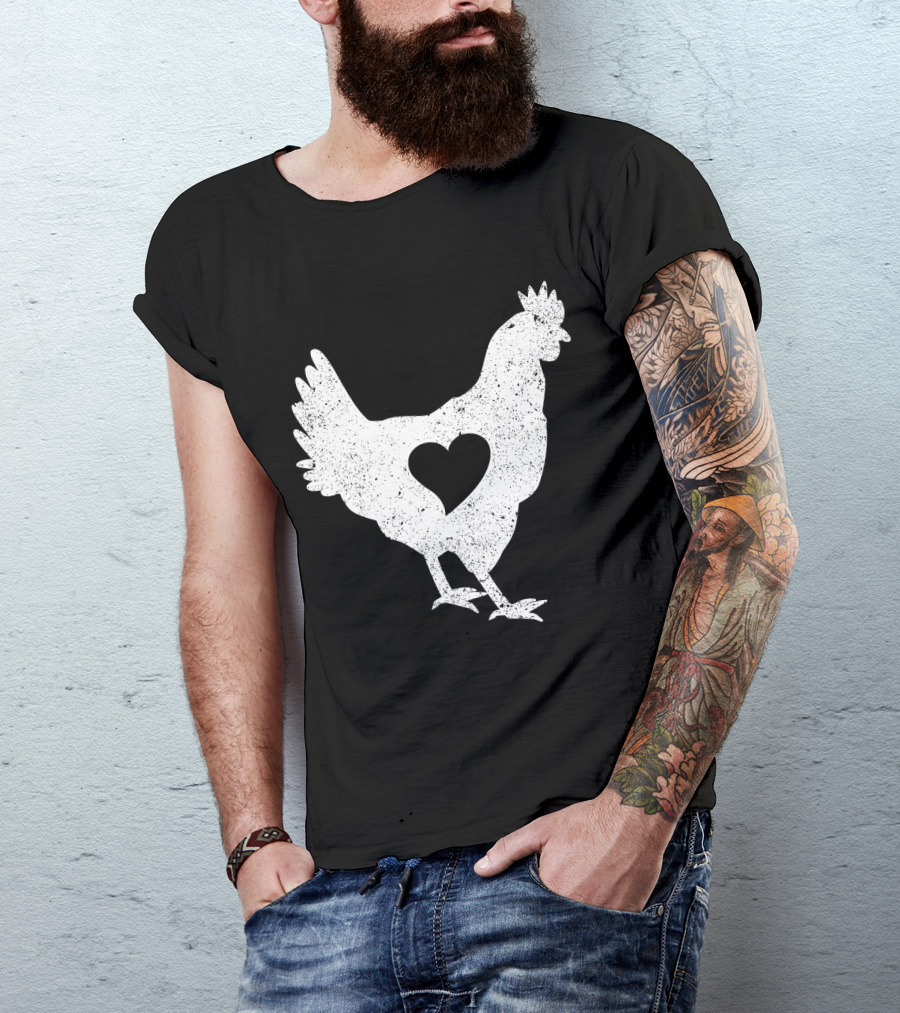 Love Chicken Heart Cutout T-Shirt