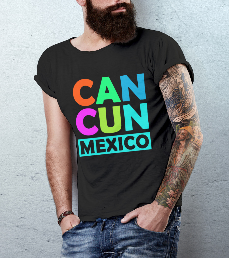 Cancun Mexico Vibrant Block Lettering T-Shirt