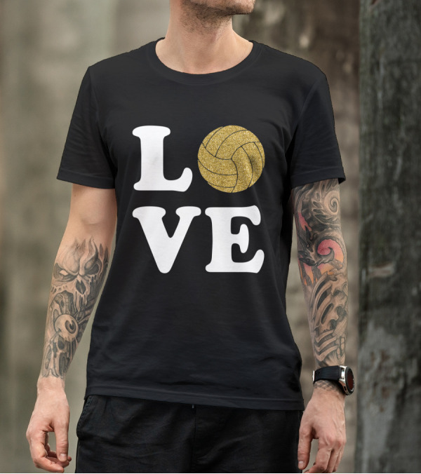 LOVE Volleyball Glitter Ball T-Shirt