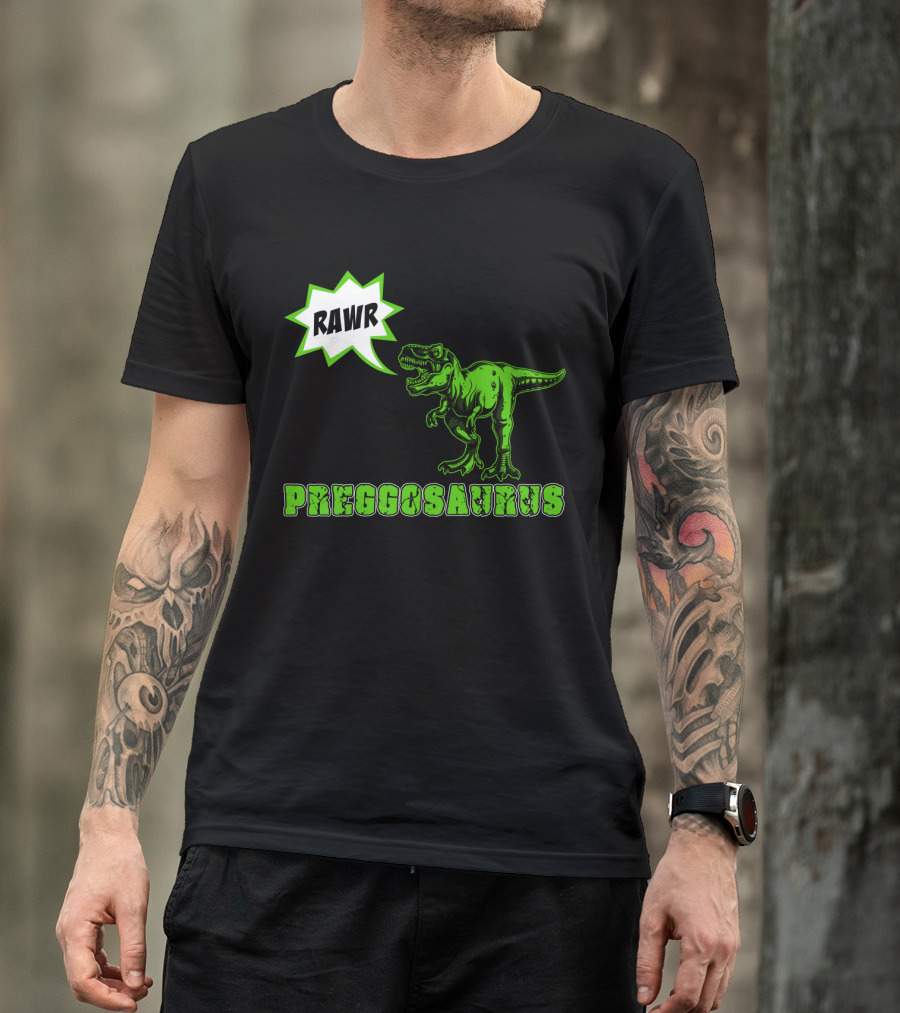 RAWR Preggosaurus T-Rex Fun T-Shirt