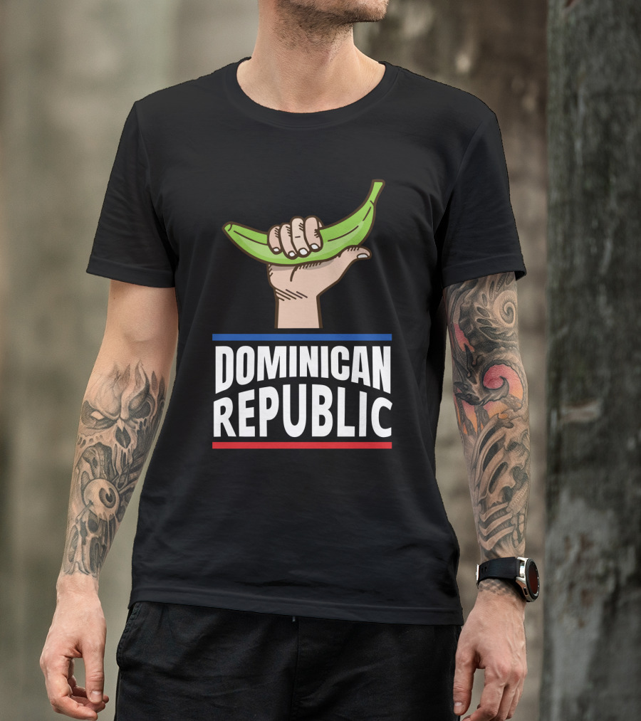 Dominican Republic Baseball Bandera Dominicana Hand Holding Banana T-Shirt