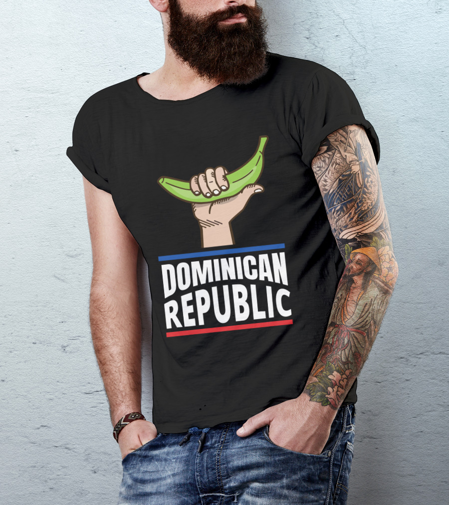 Dominican Republic Baseball Bandera Dominicana Hand Holding Banana T-Shirt