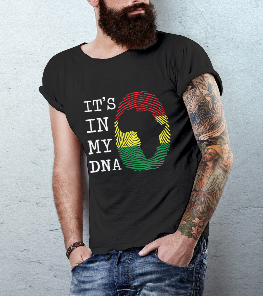 Africa It's In My DNA Fingerprint Map African History T-Shirt